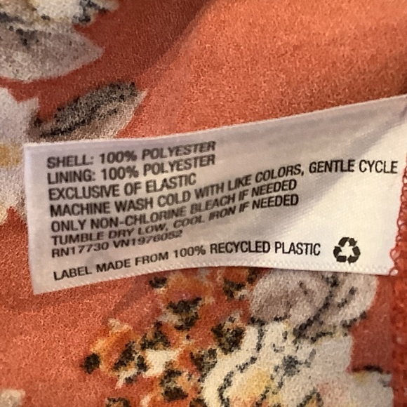 Xhiliration Mini Dress Size Small Spaghetti Straps Orange Floral Print Y2K 90s - Picture 10 of 10